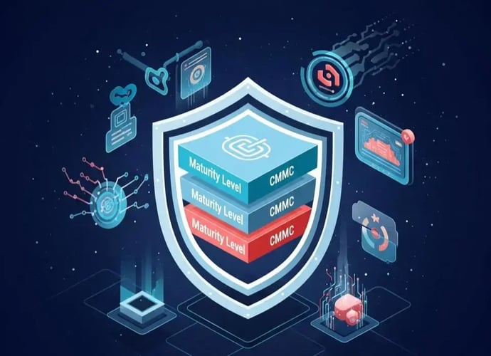 A cybersecurity shield on what is cmmc compliance
