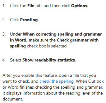 Flesch Reading Instructions