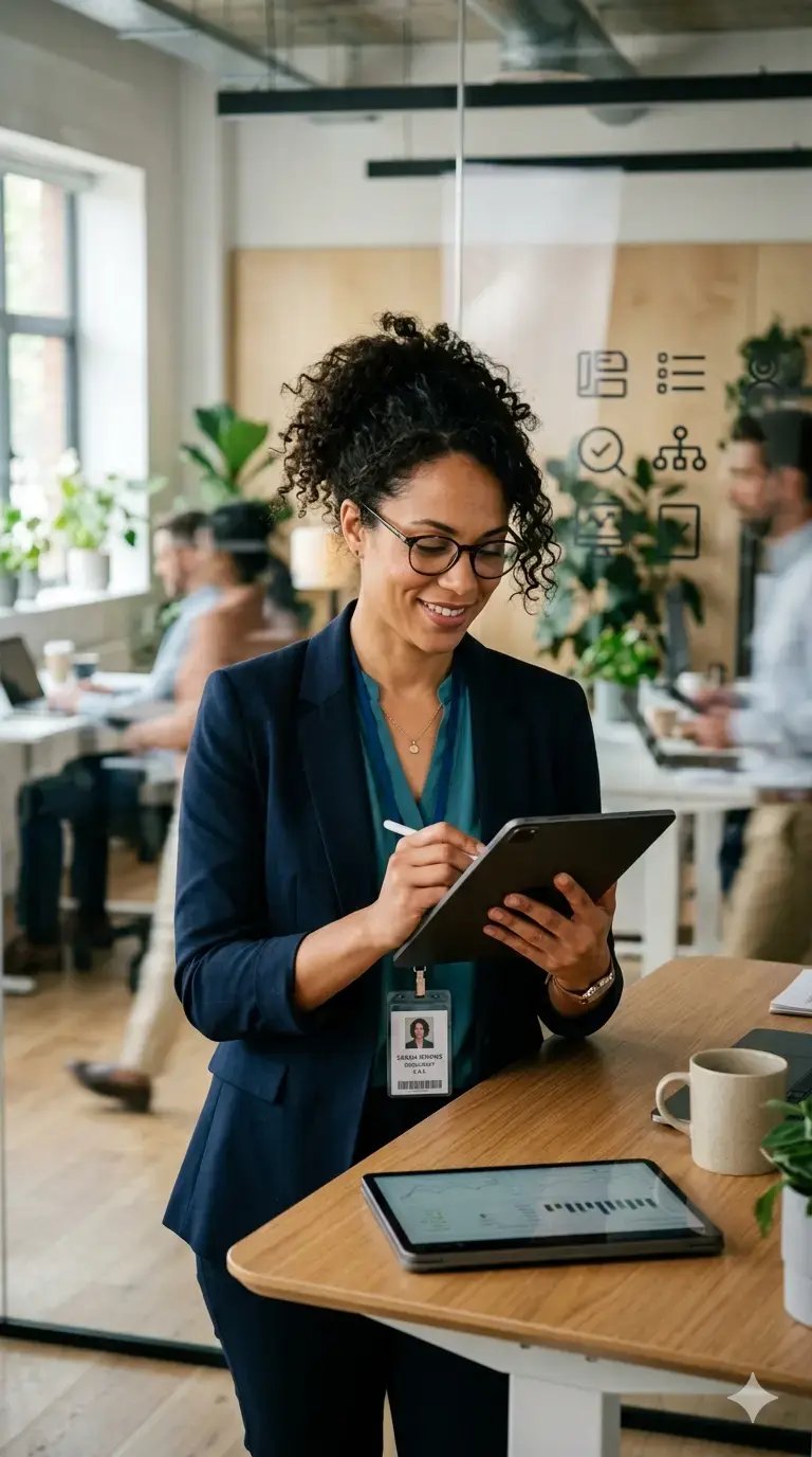 A-woman-working-with-compliance-as-a-service